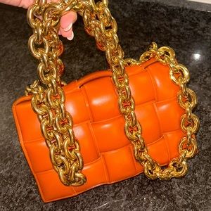 Brand new authentic Orange Bottega Veneta Chain Cassette Purse